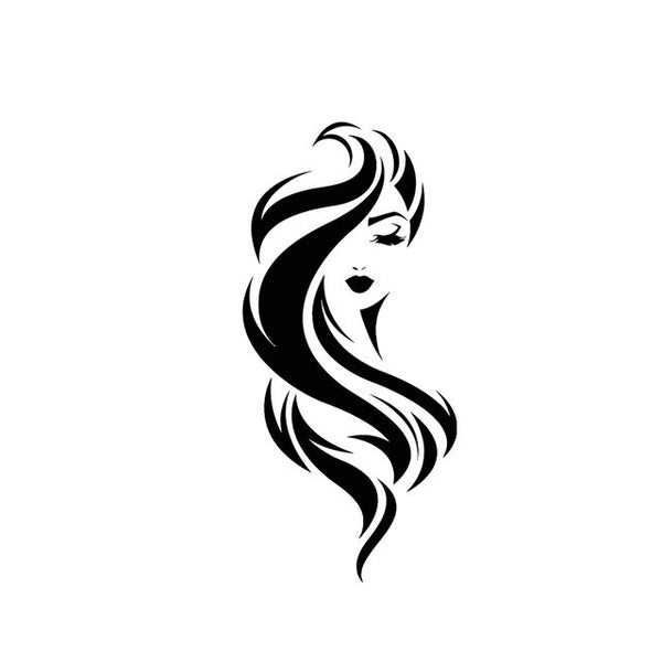 YJZT 8.9*19.2CM Sexy Long Hair Quiet Girl Face Good Quality Black/Silver Vinyl Decal Fantastic Style Car Sticker C20-0460